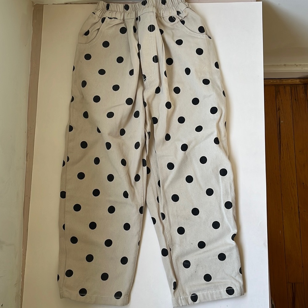 Little Occasion polka dot straight trousers NWT 6
